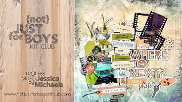 Where to Next- Scrapbook Process #177 | {Not} Just for Boys Kit Club | Daydream Limitless kit