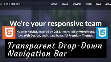How to create Transparent Drop Down Navigation Menu with HTML and CSS