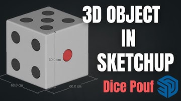 SketchUp Modeling | Dice-Shaped Ottoman Design | No-Talking 3D Tutorial | 60cm × 60cm × 60cm