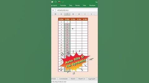 Insert serial numbers in Excel Sheet #shorts #excel