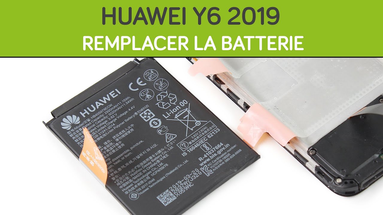 Comment remplacer la batterie Huawei Y6 2019 - YouTube