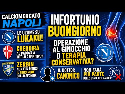 Video CALCIOMERCATO NAPOLI?CHEDDIRA AL PADOVA?LUKAKU IN MLS?INFORTUNIO BUONGIORNO?SI DEVE OPERARE?