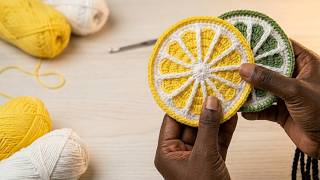 🍋🧶How to Crochet Lemon Slice Citrus Coasters | Step by Step Tutorial