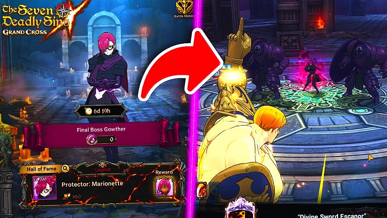 GOD ESCANOR!! FINAL BOSS LEGEND GOWTHER BEST FARM TEAM!!! 7DS Grand