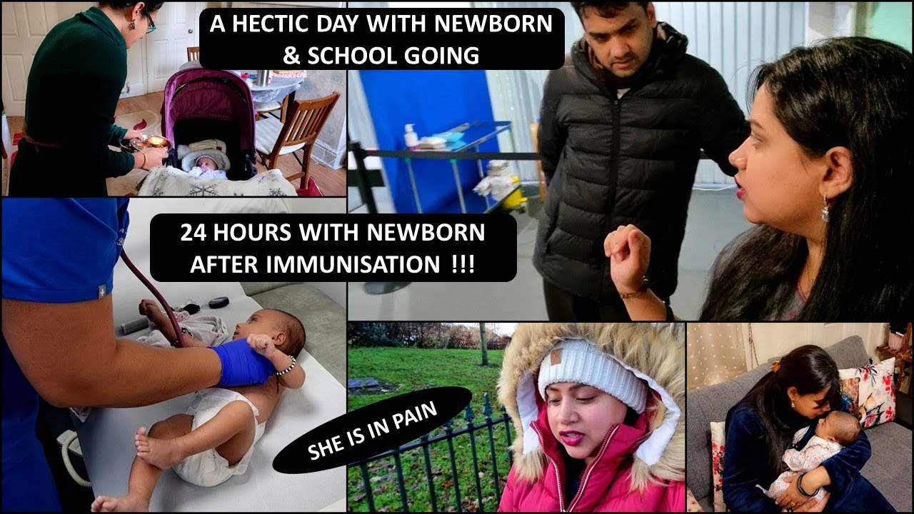 Baby's Doctor Visit !! 24 Hours with Newborn after Immunisation..Painful, Sleepless and Tiring