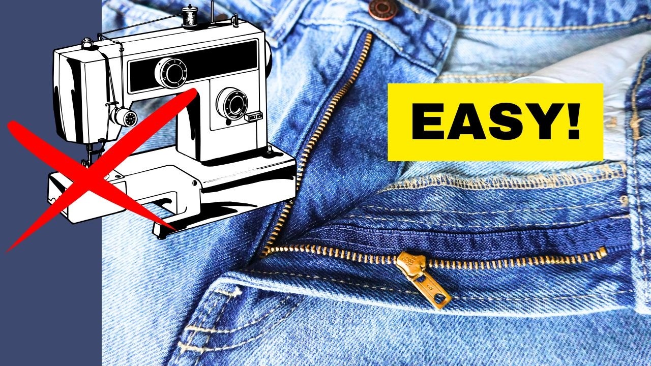 How to FIX Broken Jean Zipper EASY without Sewing Machine - YouTube