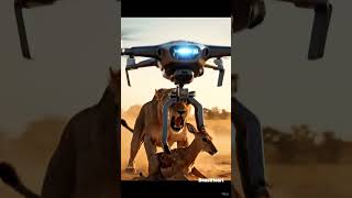 Drone Vs Lion! Baby Animal Saved From Deadly Attack#LionAttack #DroneRescue #BabyDeer#WildlifeRescue