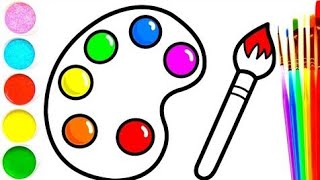 Как Нарисовать Краску И Кисточку Для Детей? Bolalar Uchun Guash Chizish