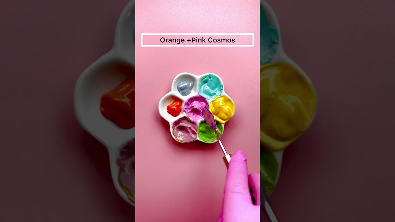 Colours mixed with Pink Cosmos 🎨 #colormixing #colorblending #satisfying#colors #asmr  #shorts