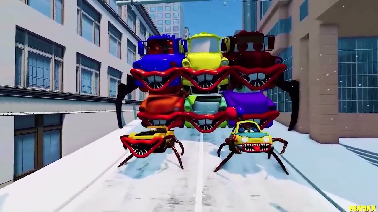 Epic Escape From The Lightning McQueen Cyborg Spider Eater & Robot Eater | Coffin Dance Cover