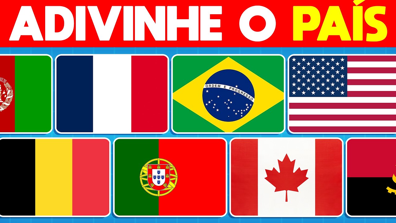 🌎 ADIVINHE 32 PAÍSES pelas BANDEIRAS do MUNDO! | Sistema Quiz