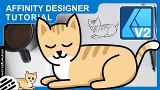 Affinity Designer Tutorial for Beginners - Cute Cat