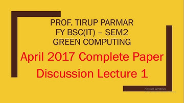 FY BSc(IT) - Sem2 - Green Computing - Lec1 - April 2017 - Unit1 Based Questions