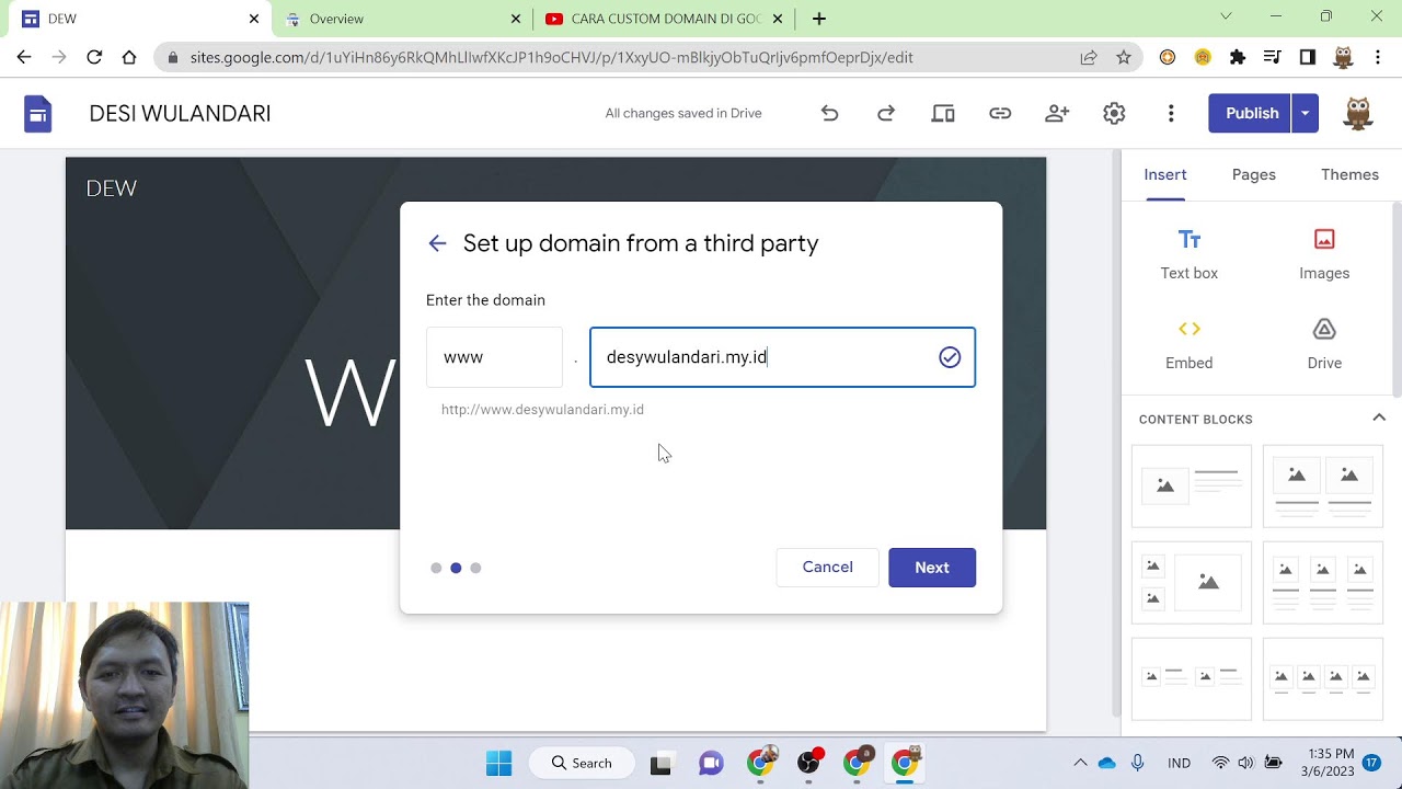 GOOGLE SITES CUSTOM DOMAIN DARI AWAL SAMPAI AKHIR PART 2 YouTube