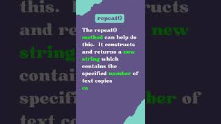 How do you ❓repeat a text without creating a loop #javascript #tutorial #repeat