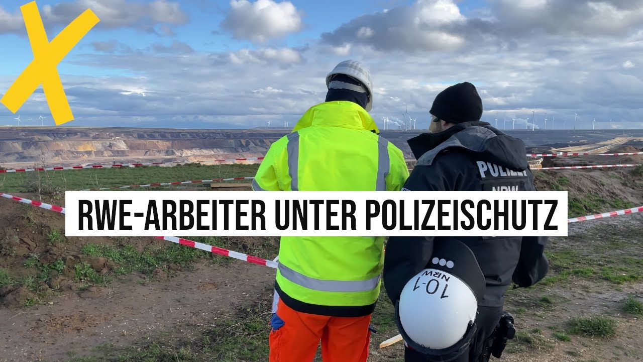 08.01.2023 Lützerath Polizei schützt RWE-Arbeiter im Braunkohletagebau Garzweiler