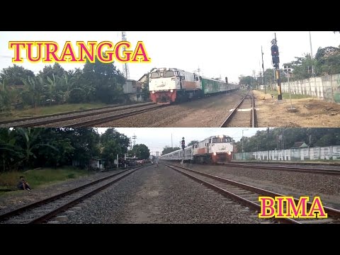 KA Turangga Dan KA Bima + Priority Melintas Langsung Di Stasiun Sepanjang