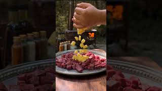ASMR Cooking: Wild Sheep Kidney on River Stones 🏔️ | طهي كلى الخروف على أحجار النهر