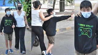 EXCLUSIVE : Kajol Along with son Yug Devgan gets papped together for Evening Walk in Juhu 📸