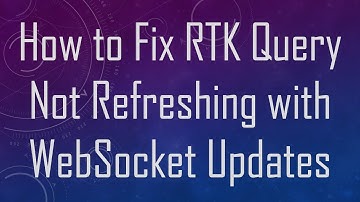 How to Fix RTK Query Not Refreshing with WebSocket Updates