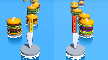 Burger Slice - Stack Cut 3D Relaxing sounds! Satisfying Video