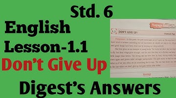 Std.6 English Lesson 1 Don