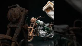 Rusty Royal Enfield Toy Bike vs Rust Remover Foam 🔥 | ASMR Restoration