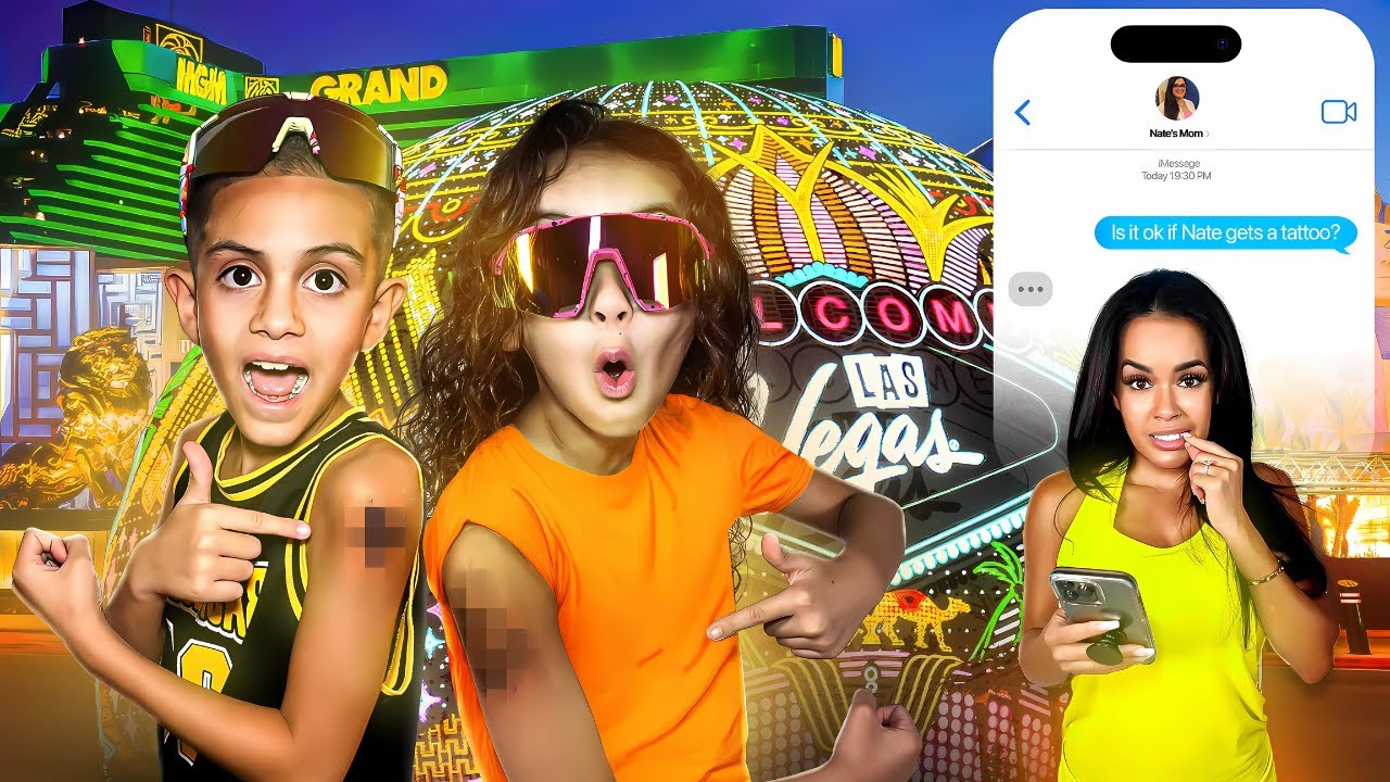 Kids WILD Night Out In Las Vegas!! 8 And 9 Year Olds Get FIRST TATTOOS *OMG*