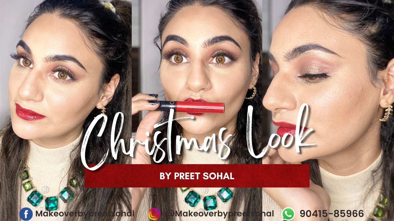 CLASSIC DEWY + EASY CHRISTMAS MAKEUP LOOK 🎄