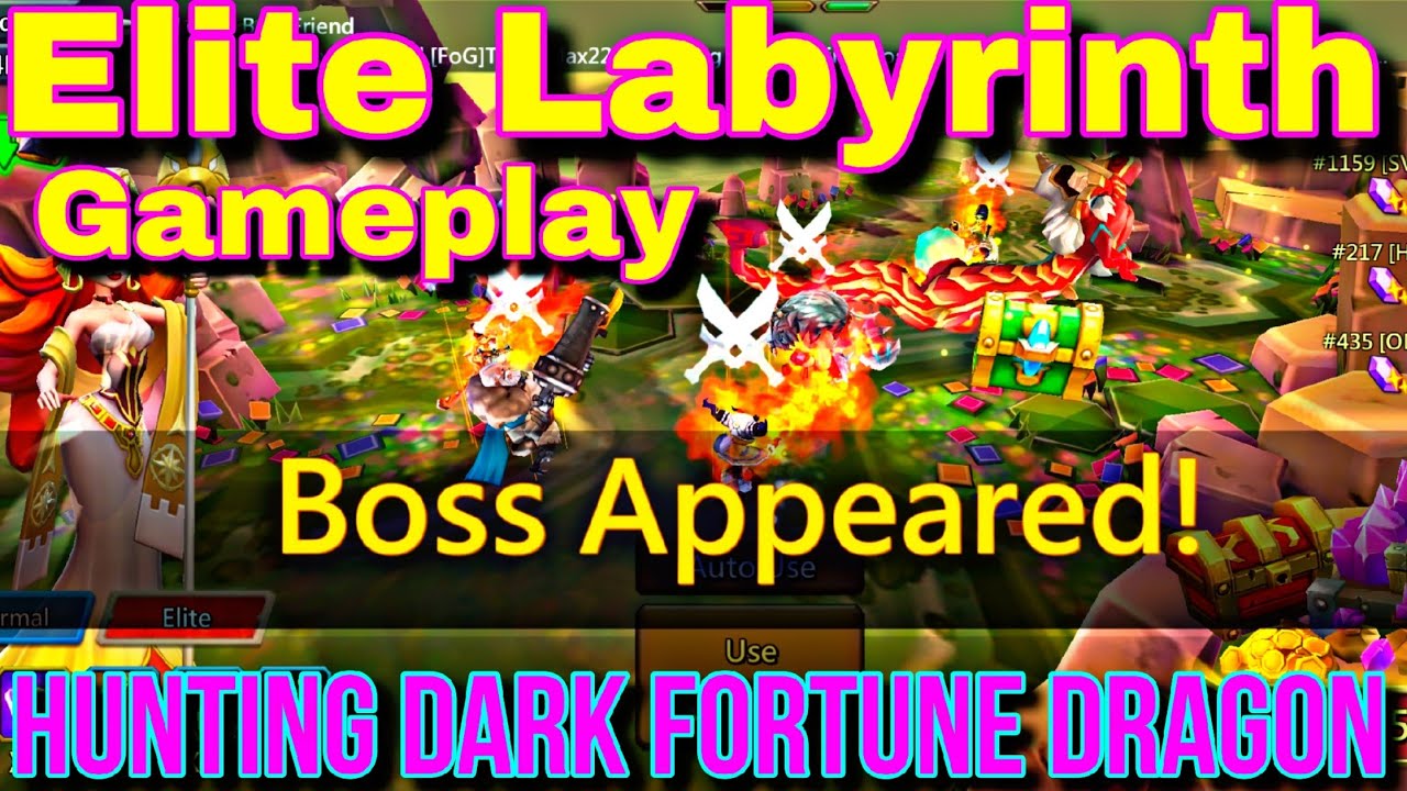 Elite Labyrinth Gameplay in lords mobile  |  Hunting Dark fortune Dragon in Labyrinth 