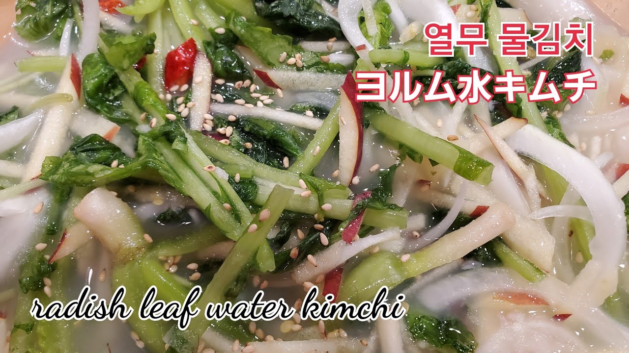 ヨルム水キムチ、열무 물김치、radish leaf water kimchi YouTube
