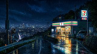 🌧️ Rainy Hillside at Tokyo 7-Eleven | Cozy Lo-Fi Beats & Relaxing Rain Sounds screenshot 4