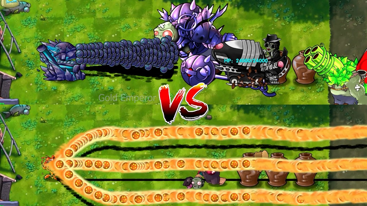 PvZ 1 Fusion - All Pea Plants With Rapid Fire Vs 4 Random Zombie Vase Breakers -P05-Who's strongest?