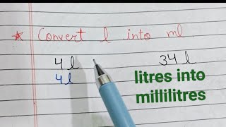 Convert l into ml very easy trick| conversion of capacity #capacity #conversion #litresandml 