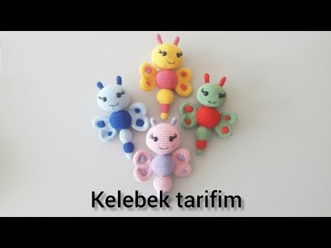 Amigurumi kelebek tarifim ayrıntılarıyla çok kolay yapımı. kelebek çıngırakta diyebiliriz