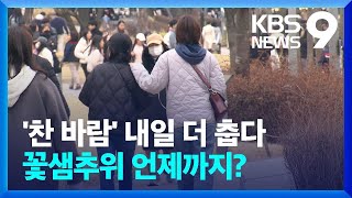 찬 바람에 체감온도 영하권…꽃샘추위 언제까지?  [9시 뉴스] / KBS  2024.03.20.