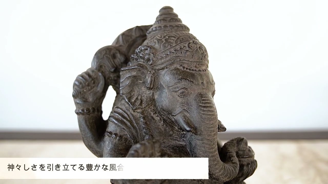 ブルーアゲート　象　ガネーシャ ガネーシャ ストーンオブジェ / 28cm【50294】 /アジアン雑貨・バリ雑貨