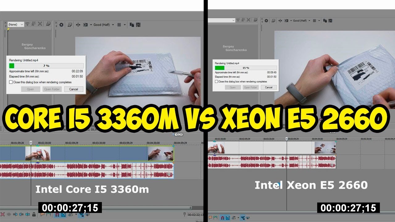 Intel Core I5 3360M VS Xeon E5 2660 Sony Vegas Render Video YouTube