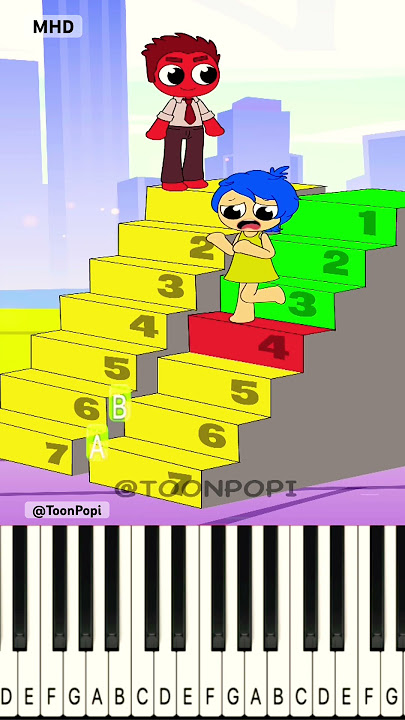 Joy vs Anger - Prefect Step Challenge @ToonPopi - Piano Tutorial