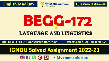 IGNOU BEGG 172 SOLVED ASSIGNMENT 2022-23 | IGNOU SOLVED ASSIGNMENTS 2022-23 #ignousolvedassignment