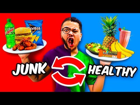 SWITCHING DIETS WITH MY LITTLE BROTHER FOR 24 HOURS *EXTREME*