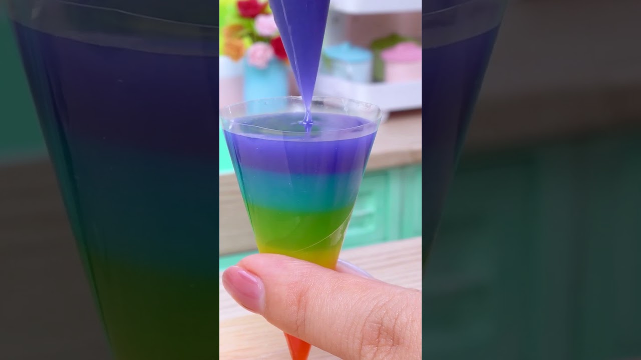 Rainbow Popsicles Ice Cream🌈  Satisfying ASMR | Mini Cake #shorts #asmr #miniature #minicake