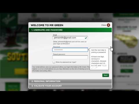 How to Register on Mr Green