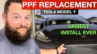 Tesla Model Y  Easiest DIY PPF for Front Bumper (Replacing Damaged PPF From #hondabump)