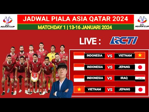 Jadwal Piala Asia 2024 Qatar Matchday 1 - Timnas Senior