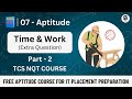 Time and Work Aptitude Extra Practice Questions | Maths Aptitude Tricks | Placement Preparation