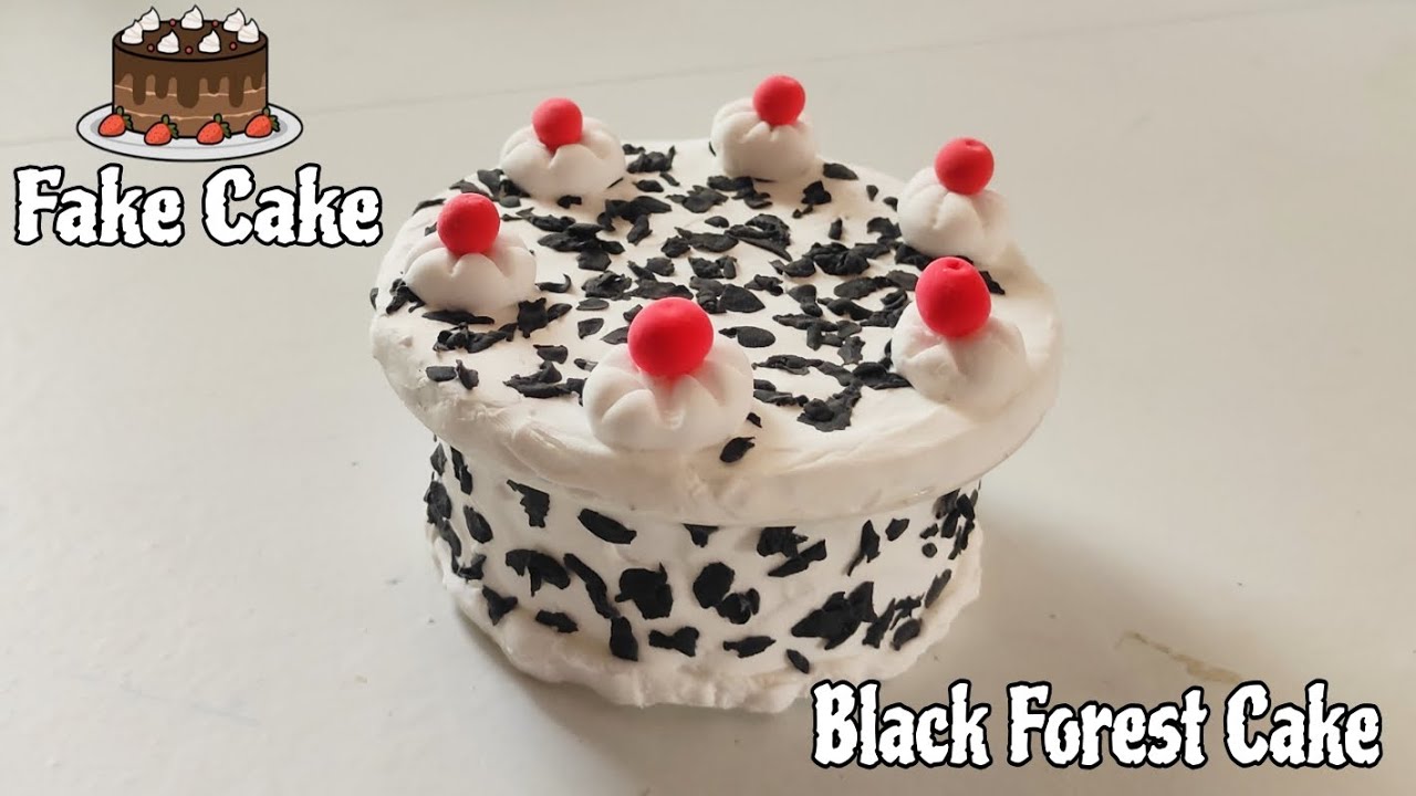 Fake Cake Using Clay Black Forest Cake Box🎂||Fake Cake Box Idea Using Foam Clay||Creating ...