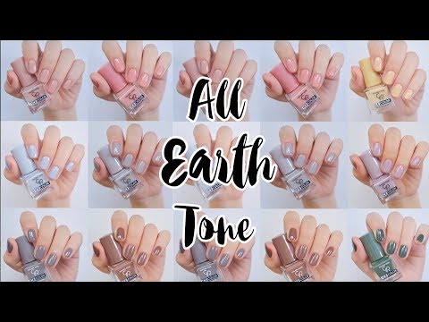 All Earth Tone Swatches | GoldenRose | ทำเล็บด้วยตัวเอง สวอชยาทาเล็บสีสุภาพ 9 สี