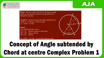 333. Concept of Angle subtended by Chord at centre Complex Problem 1 -  - CBSE & ICSE Maths Class 9