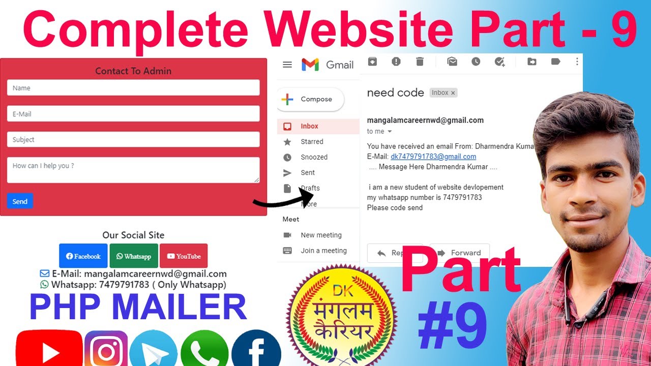 Contact php message. Contact php message